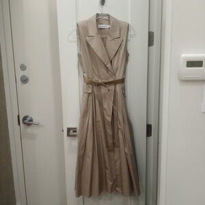 Self-Portrait Women's Sleeveless Tailored Midi Dress - Latte Size 2